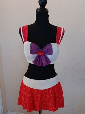 Sailor Moon Bikini Set Red With Purple Gem Plus Size Size 0
